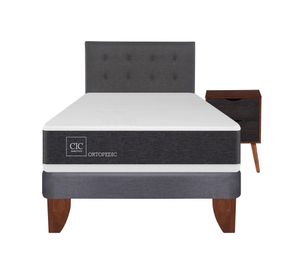 Cama europea 1,5 plazas New Ortopedic + set Eufrates caramelo/gris Cic