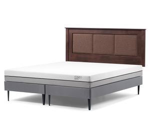Cama europea 2 plazas Pratta base dividida + respaldo Rachel
