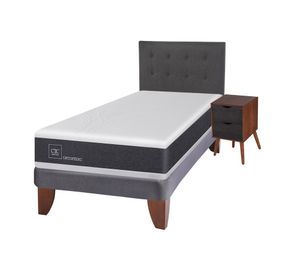 Cama europea 1,5 plazas New Ortopedic + set Eufrates caramelo/gris Cic