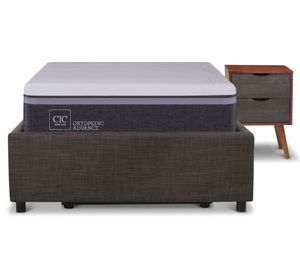 Space Box 1.5 plazas Ortopedic Advance + velador Niger Cic