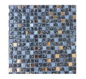 Malla mosaico negro/plata 30x30 cm