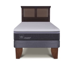 Cama europea 1.5 plazas Ortopedic Advance + respaldo New Torino chocolate Cic