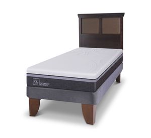 Cama europea 1.5 plazas Ortopedic Advance + respaldo New Torino chocolate Cic