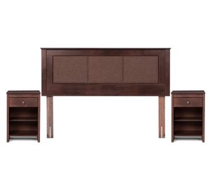 Set respaldo 2 plazas Rachel + 2 veladores Ferrara chocolate