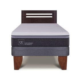 Cama europea 1.5 plazas Ortopedic Advance + respaldo Múnich Cic
