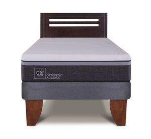 Cama europea 1.5 plazas Ortopedic Advance + respaldo Múnich Cic