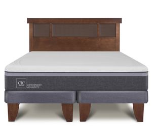 Cama europea 2 plazas Ortopedic Advance base dividida + respaldo New Dublín Cic