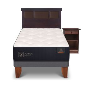 Cama europea 1.5 plazas Premium + Set Dublín chocolate Cic