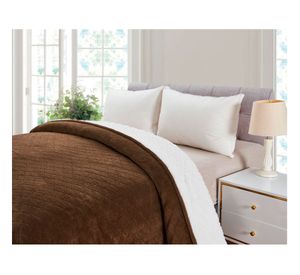 Plumón coral 2 plazas café Idetex