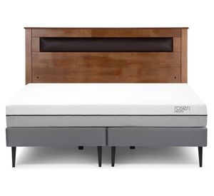 Cama europea 2 plazas Pratta base dividida + respaldo Ferrara
