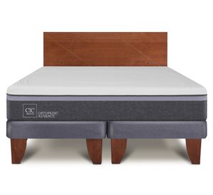 Cama europea 2 plazas Ortopedic Advance base dividida + respaldo New Villarrica Cic