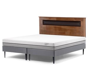 Cama europea 2 plazas Pratta base dividida + respaldo Ferrara