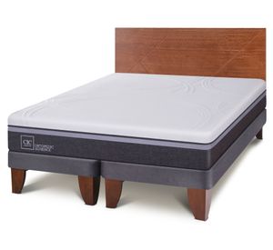 Cama europea 2 plazas Ortopedic Advance base dividida + respaldo New Villarrica Cic