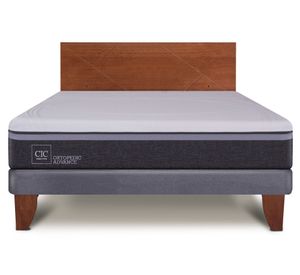 Cama europea 2 plazas Ortopedic Advance + respaldo New Villarrica Cic