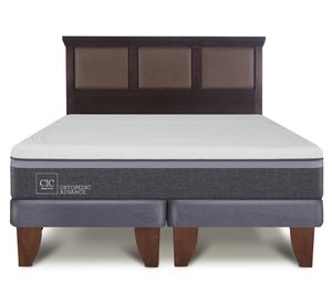 Cama europea king Ortopedic Advance + respaldo New Torino chocolate Cic