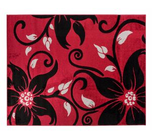 Alfombra 80x120 cm Frize carved D1 rojo Idetex