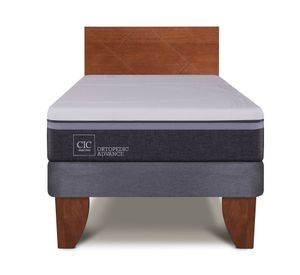 Cama europea 1.5 plazas Ortopedic Advance + respaldo New Villarrica Cic