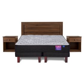 Cama europea Therapedic Plus 2 plazas base dividida + Set muebles Asturias