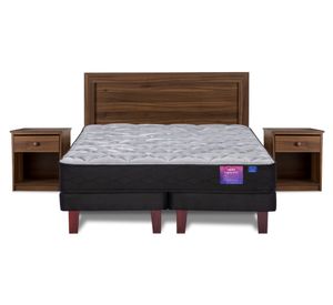 Cama europea Therapedic Plus 2 plazas base dividida + Set muebles Asturias