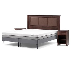 Cama europea King Pratta base dividida + set Rachel