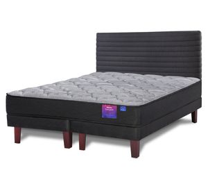 Cama europea king Therapedic Plus base dividida + respaldo Modern grafito