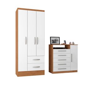 Combo Clóset 3 puertas 2 cajones + Cómoda 1 puerta 5 cajones