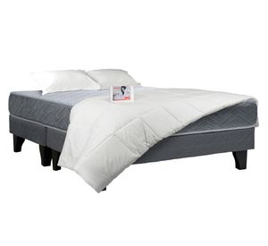 Cama europea 2 plazas x190 cm Aura base dividida + Textiles