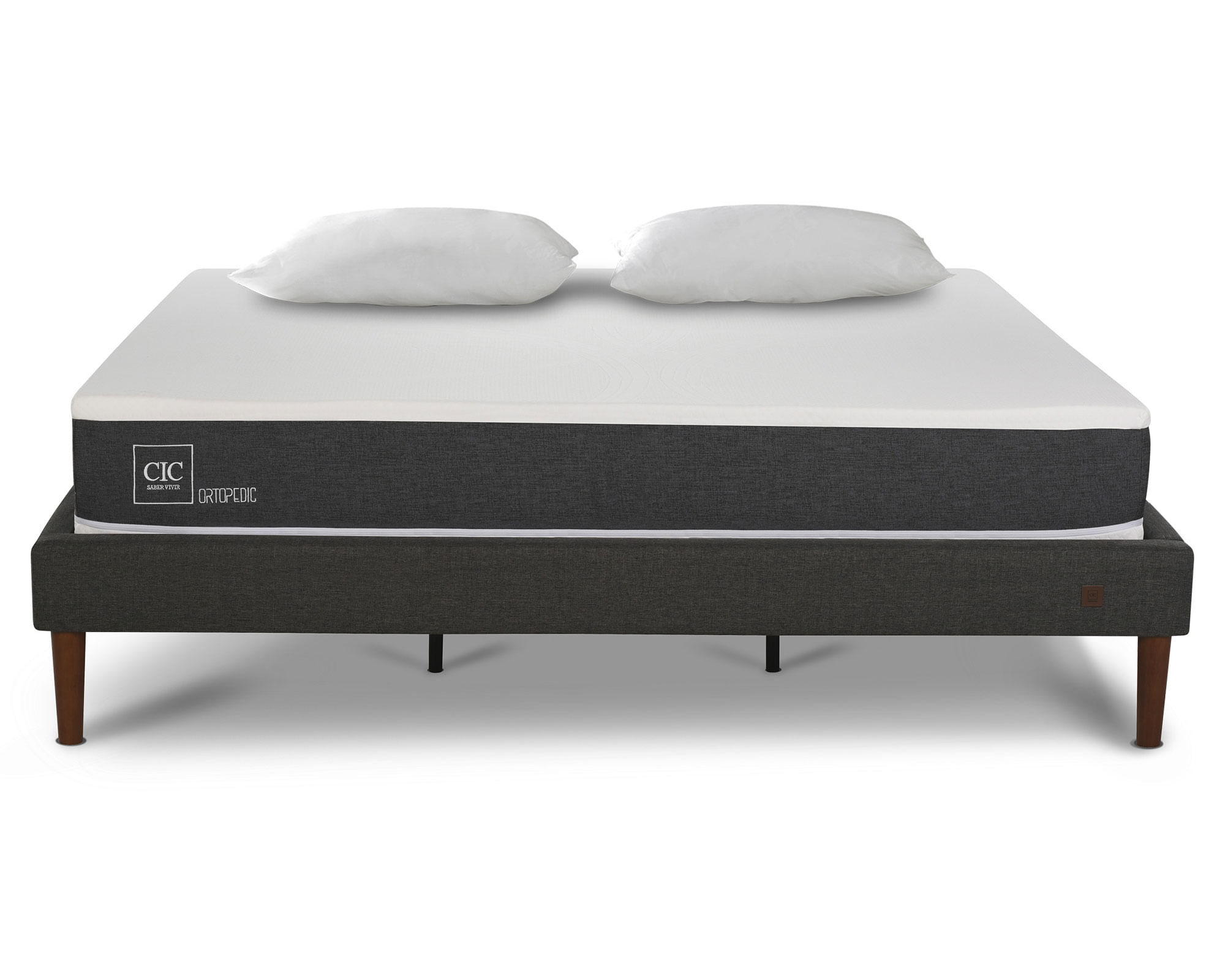 CIC Cama europea King Ortopedic + Almohadas Cic