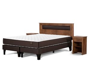 Cama europea 2 plazas Ergo T + base dividida + set Ferrara + cómoda Baker