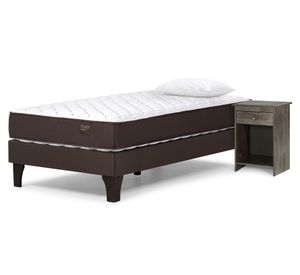 Cama europea 1.5 plazas Ergo T + velador Tabor + almohada