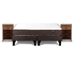 Cama europea 2 plazas Ergo T + base dividida + 2 veladores Ferrara