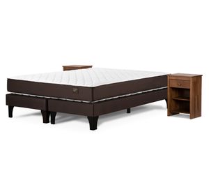 Cama europea 2 plazas Ergo T + base dividida + 2 veladores Ferrara