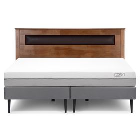 Cama europea King Pratta + base dividida + respaldo Ferrara