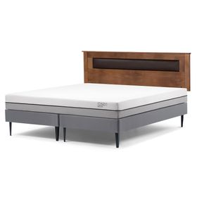 Cama europea King Pratta + base dividida + respaldo Ferrara