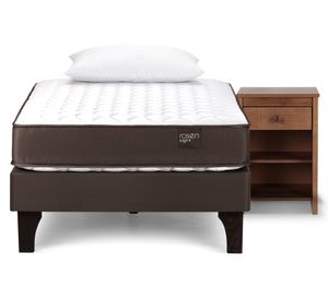 Cama europea 1.5 plazas Ergo T + velador Ferrara + almohada