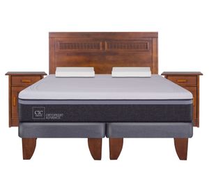 Cama europea king Ortopedic Advance + set Milán + almohadas Cic
