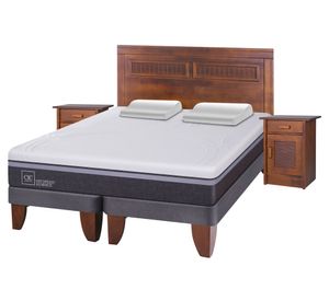 Cama europea king Ortopedic Advance + set Milán + almohadas Cic