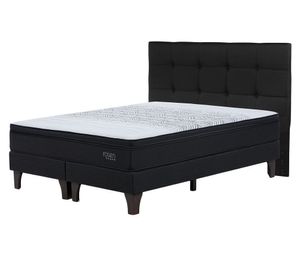 Cama europea 2 plazas Tempo + base dividida + respaldo Issey + cómoda Baker