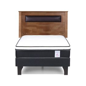 Cama europea 1.5 plazas New Style 6 + respaldo Ferrara
