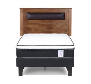 Cama europea 1.5 plazas New Style 6 + respaldo Ferrara