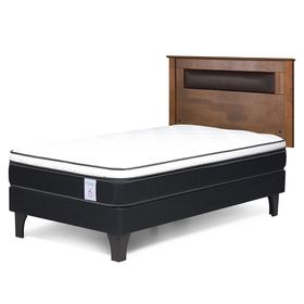 Cama europea 1.5 plazas New Style 6 + respaldo Ferrara