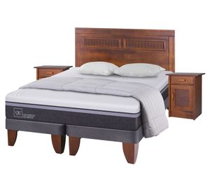 Cama europea king Ortopedic Advance + set Milán + almohadas + plumón Cic