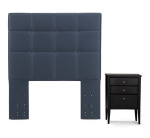 Respaldo 1.5 plazas + velador Issey azul