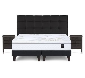 Cama europea king Art 4 base dividida patas + set Issey Rosen