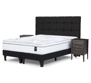 Cama europea king Art 4 base dividida patas + set Issey Rosen