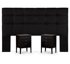 Cama europea king Art 4 base dividida patas + set Issey + almohadas Rosen