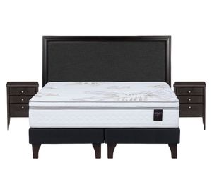 Cama europea 2 plazas Art 4 base dividida patas + set Nolita grafito Rosen.