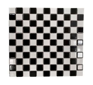 Malla mosaico Cuadrado blanco/negro 30x30 cm