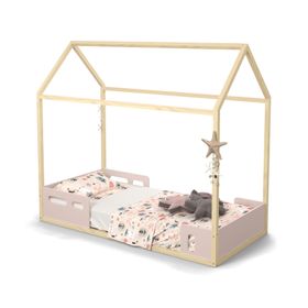 Cama casita Liv rosado Kidscool