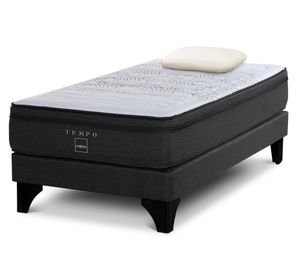 Cama europea 1.5 plazas Tempo patas + almohada Memory Max Rosen